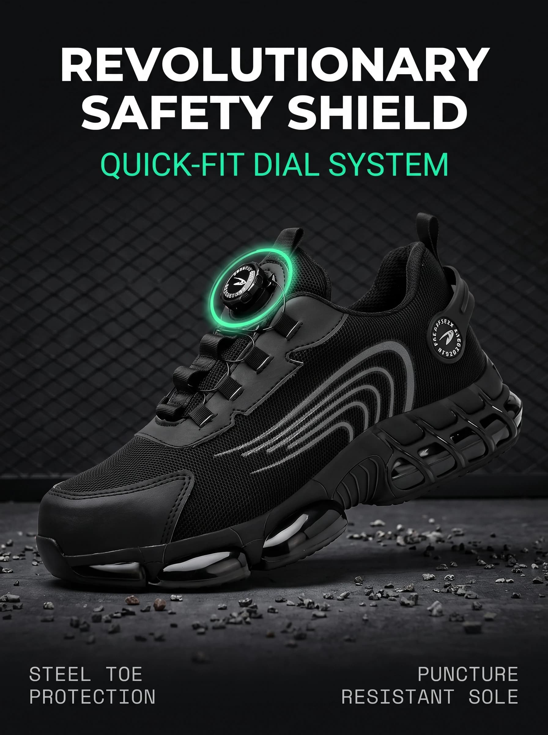 2025 New Mens Safety Shoes Rotated Buckle Man Sneakers Puncture Proof Indestructible Work Shoes Waterproof Durable Boots for Men