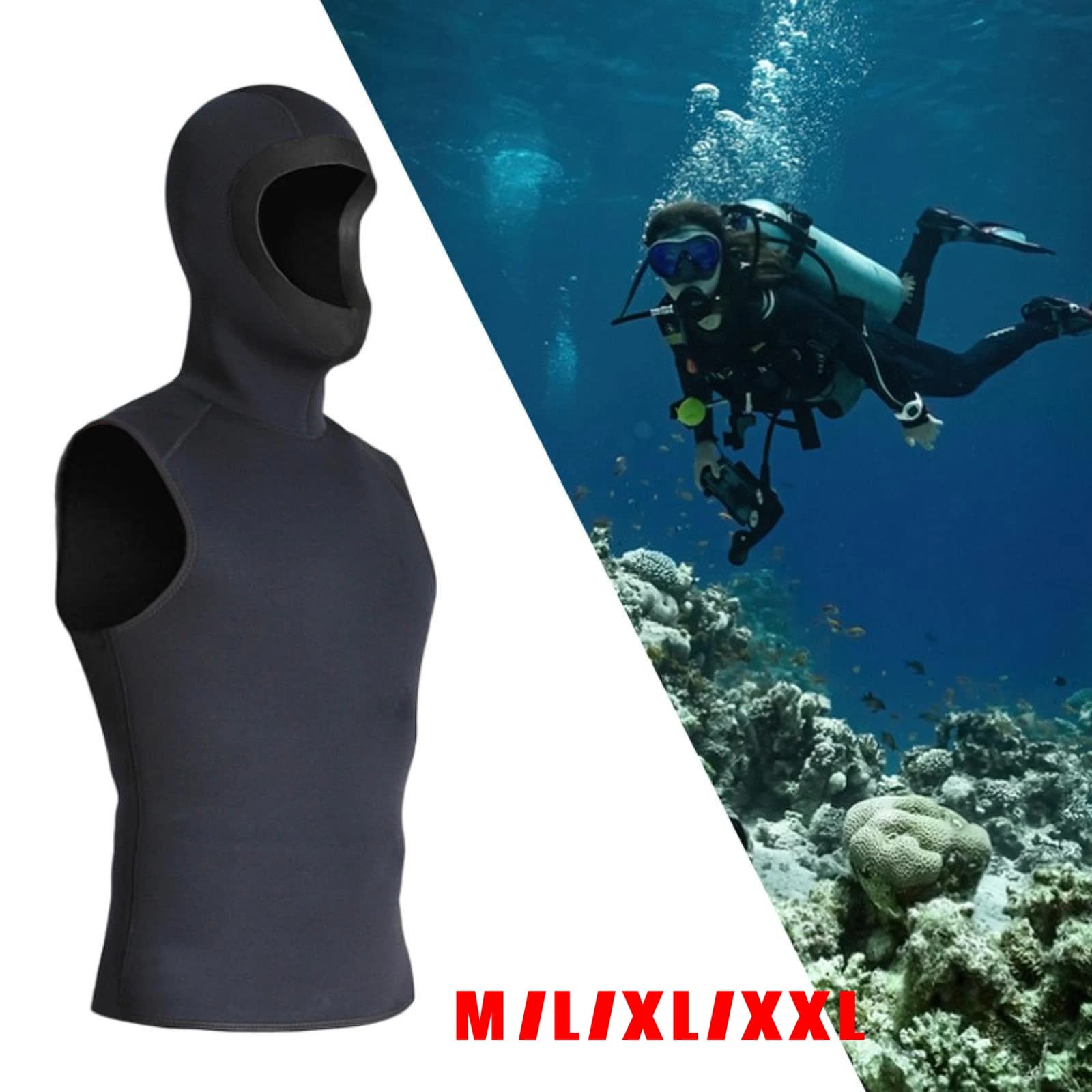 3 mm neoprene vest with hood Gift Keep warm Thermal vest for canoe Kayak Nuoto Water sports Snorkeling