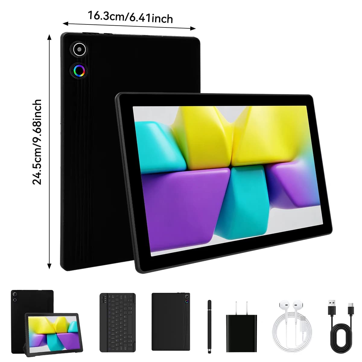 2026 Best New KB10L 10.1 Inch HD Tablet PC Android16‑Go 5‑Core A333 CPU 24GB(3GB+21GB Virtual RAM) 64GB ROM 6000mAh Widevine L1 WiFi6 Bluetooth5.4 Full Accessories Bundle