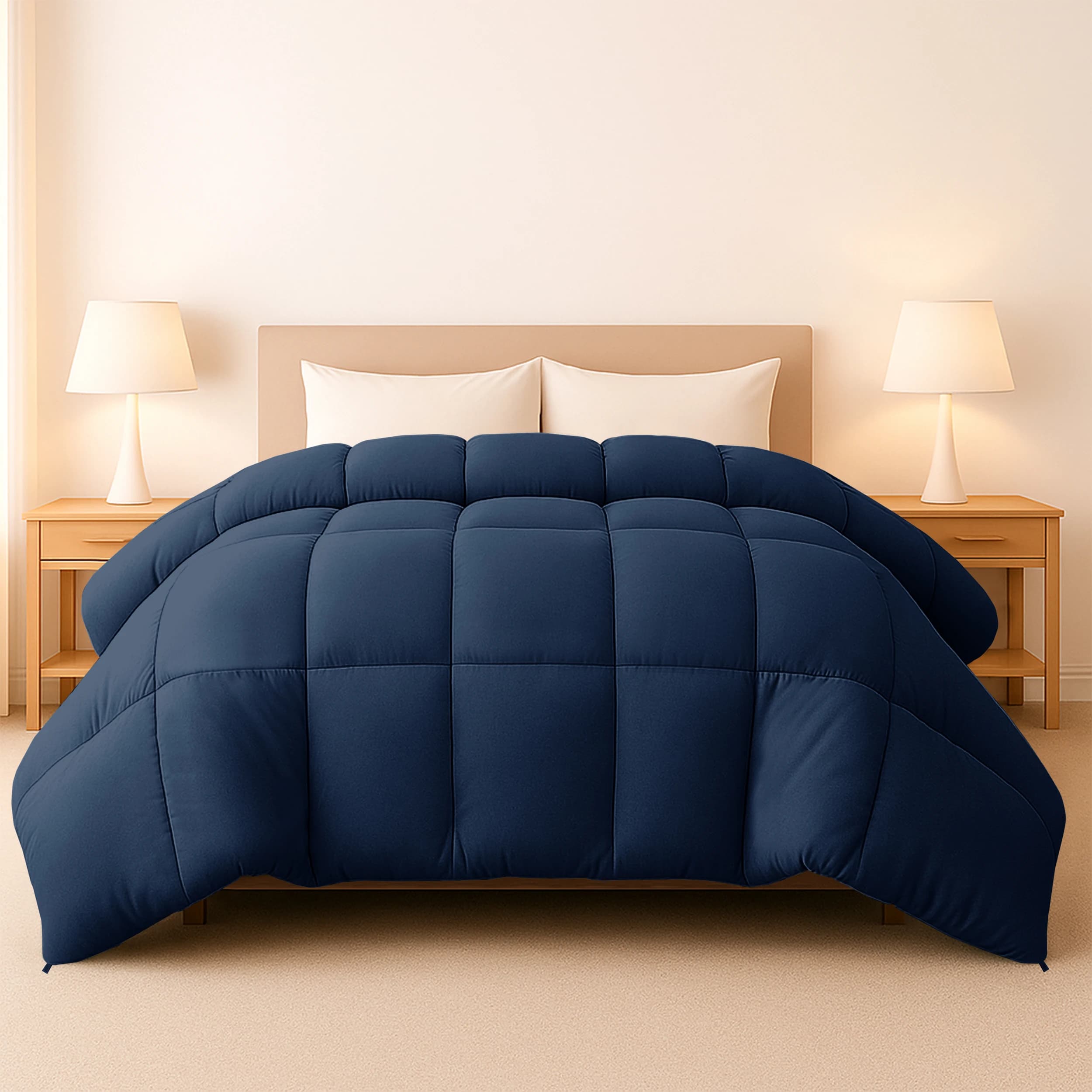 LUX Décor Comforter – Ultra soft alternative duvet with angular tabs and canned seams, hotel quality plush bed linen