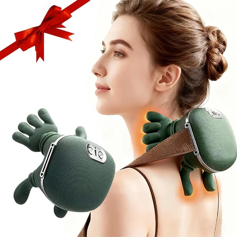Massage for Collo and Spalle, Shiatsu Massage Cushion with Heat, Wireless Rechargeable Portable for Muscular Nodes, Gift for Home, Office, Travel, Mom, Dad