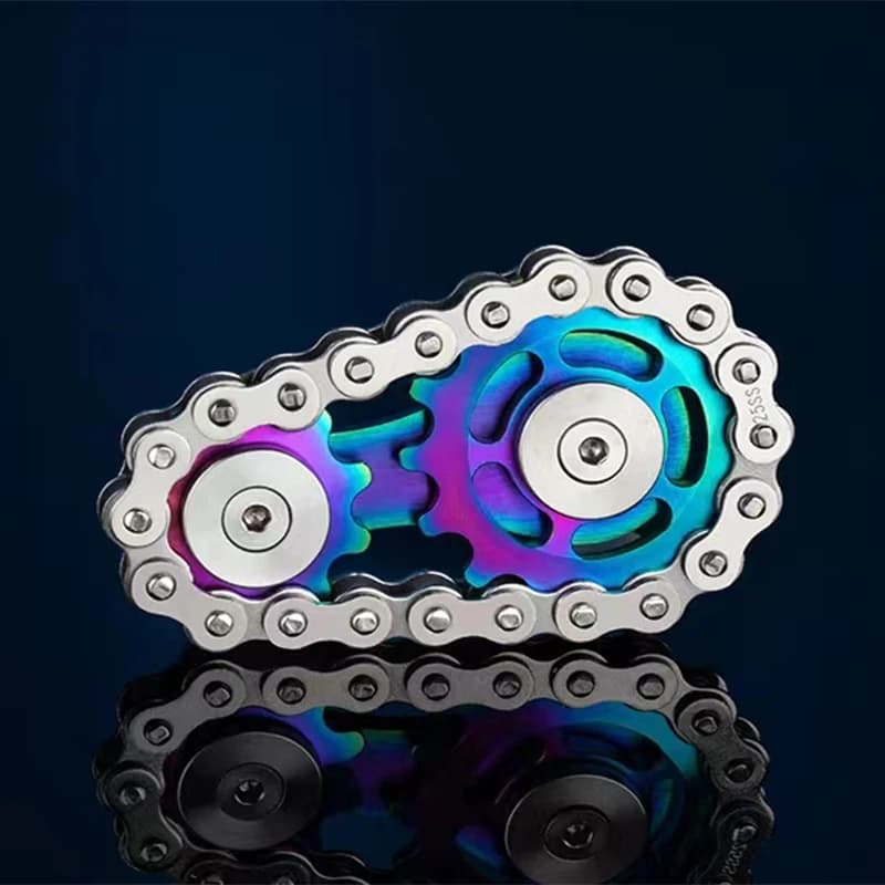 Spinner a mano in metallo Catena ingranaggi Fidget Spinner in metallo Giocattoli Fidget EDC per adulti Focus Strumento ADHD Giocattoli antistress per ufficio
