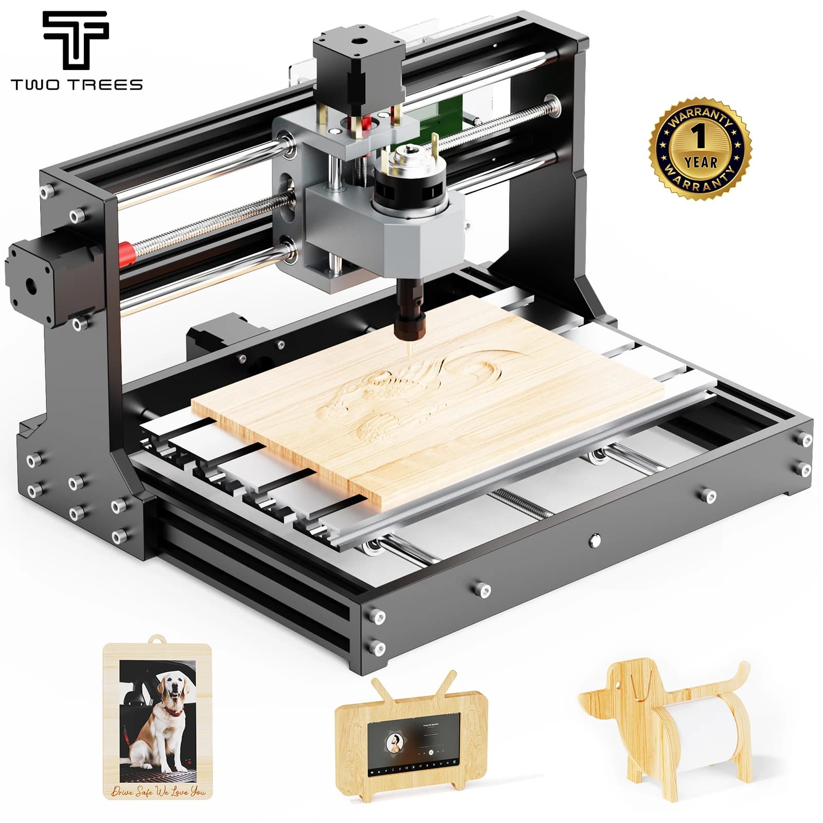 TWOTREES CNC Router TTC3018 With ER11 Acrylic PCB Cnc Engraving Machine Cut 3 Axes Wood Router DIY Laser Engraver