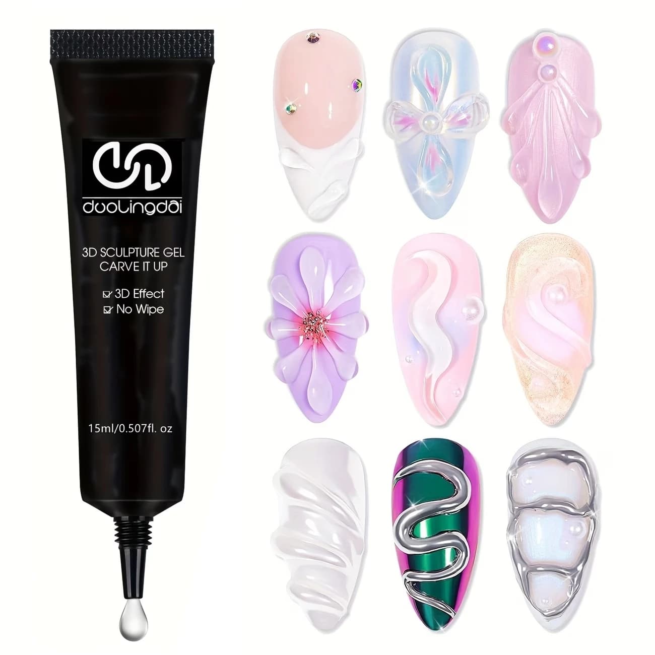 Gel 3D - Gel per Modellazione Unghie, Adatto per Nail Art Autunnale e Invernale, per Pittura, Modellazione, Scultura e Decorazione Unghie Fai-da-Te