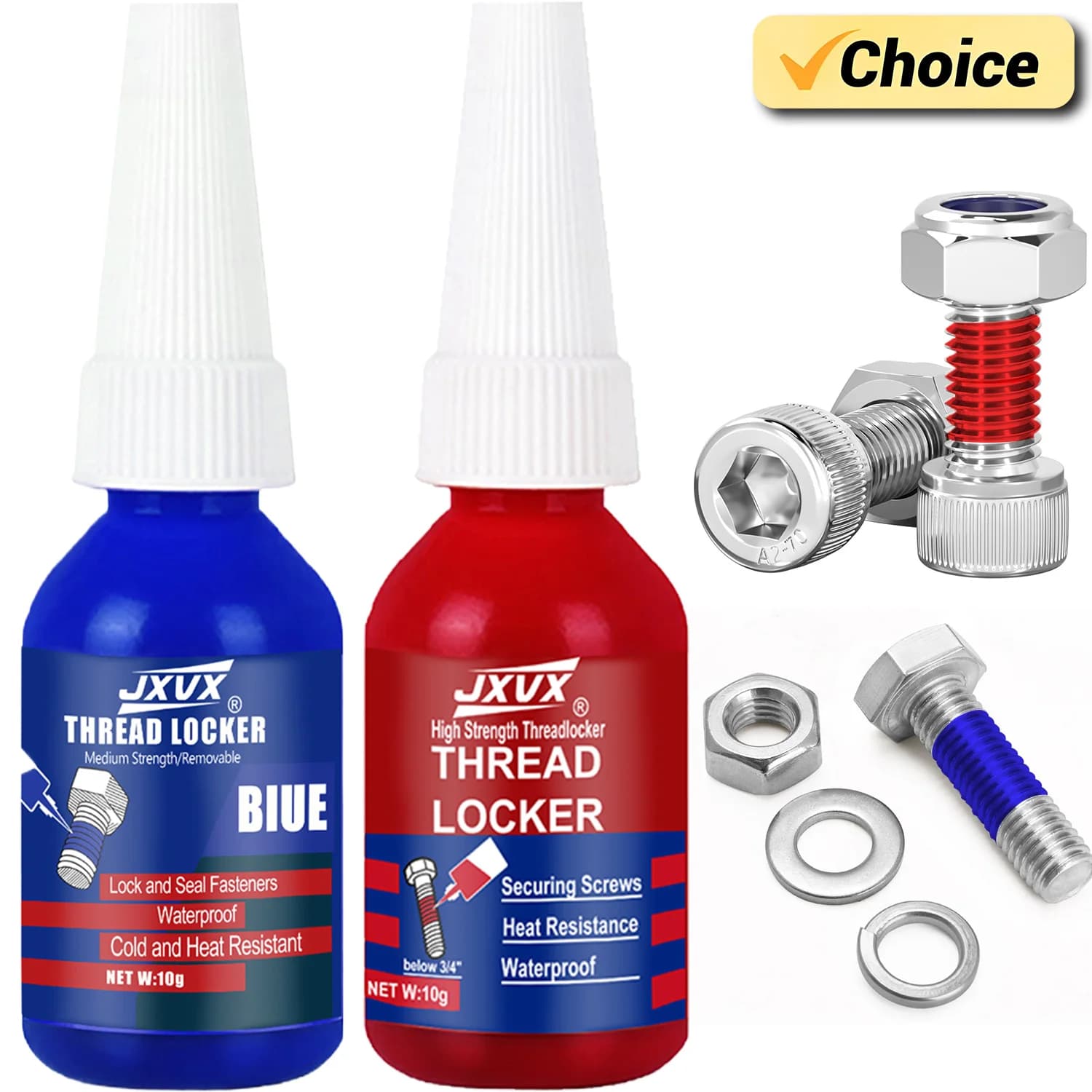 243 blockable adhesive with blue red thread 271, permanent locking, fast curing, ideal choice for metal fasteners for industrial machinery