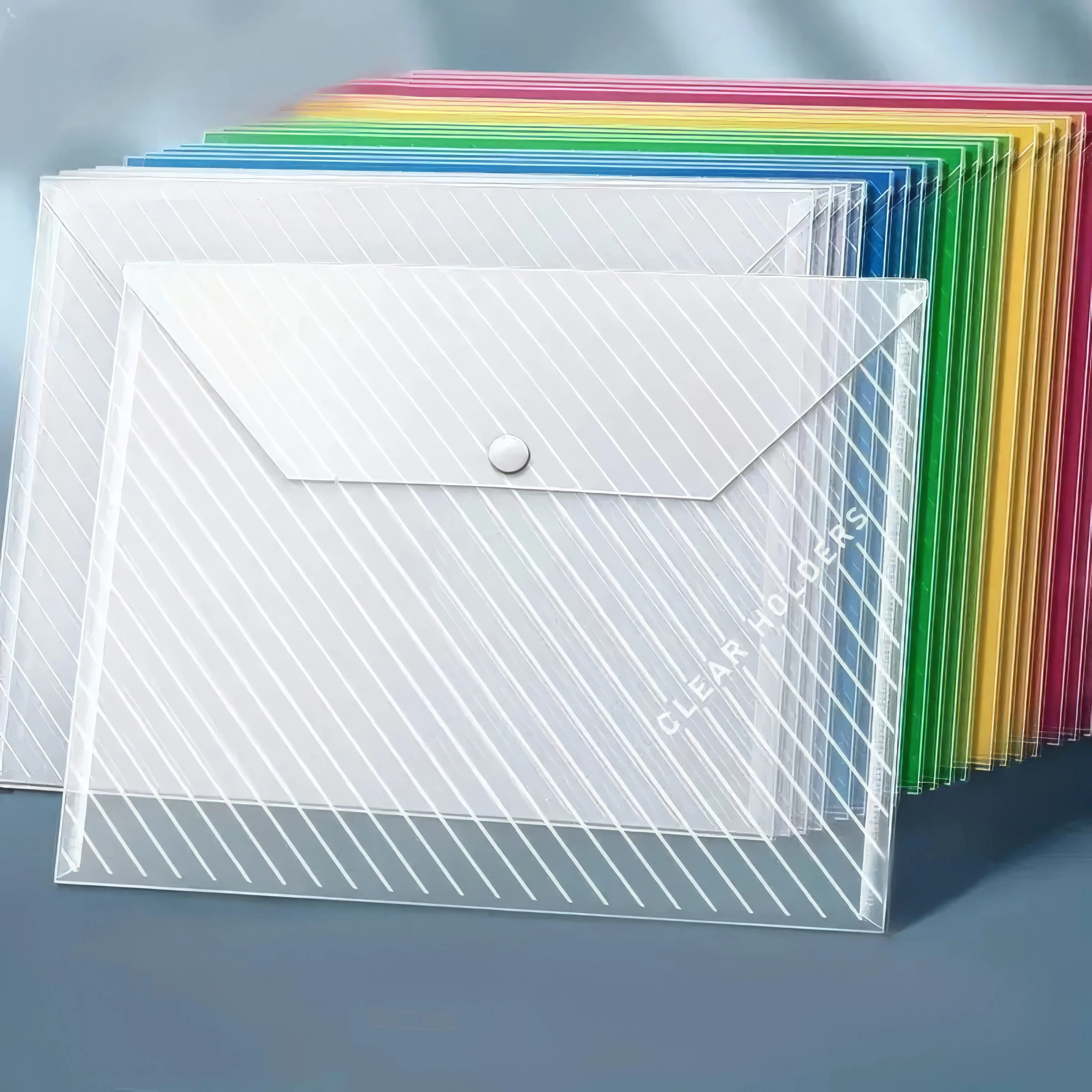5 sacchetti portadocumenti pieghevoli con colori misti, semplici e pieghevoli, cartella trasparente, adatti per uffici, scuole e case