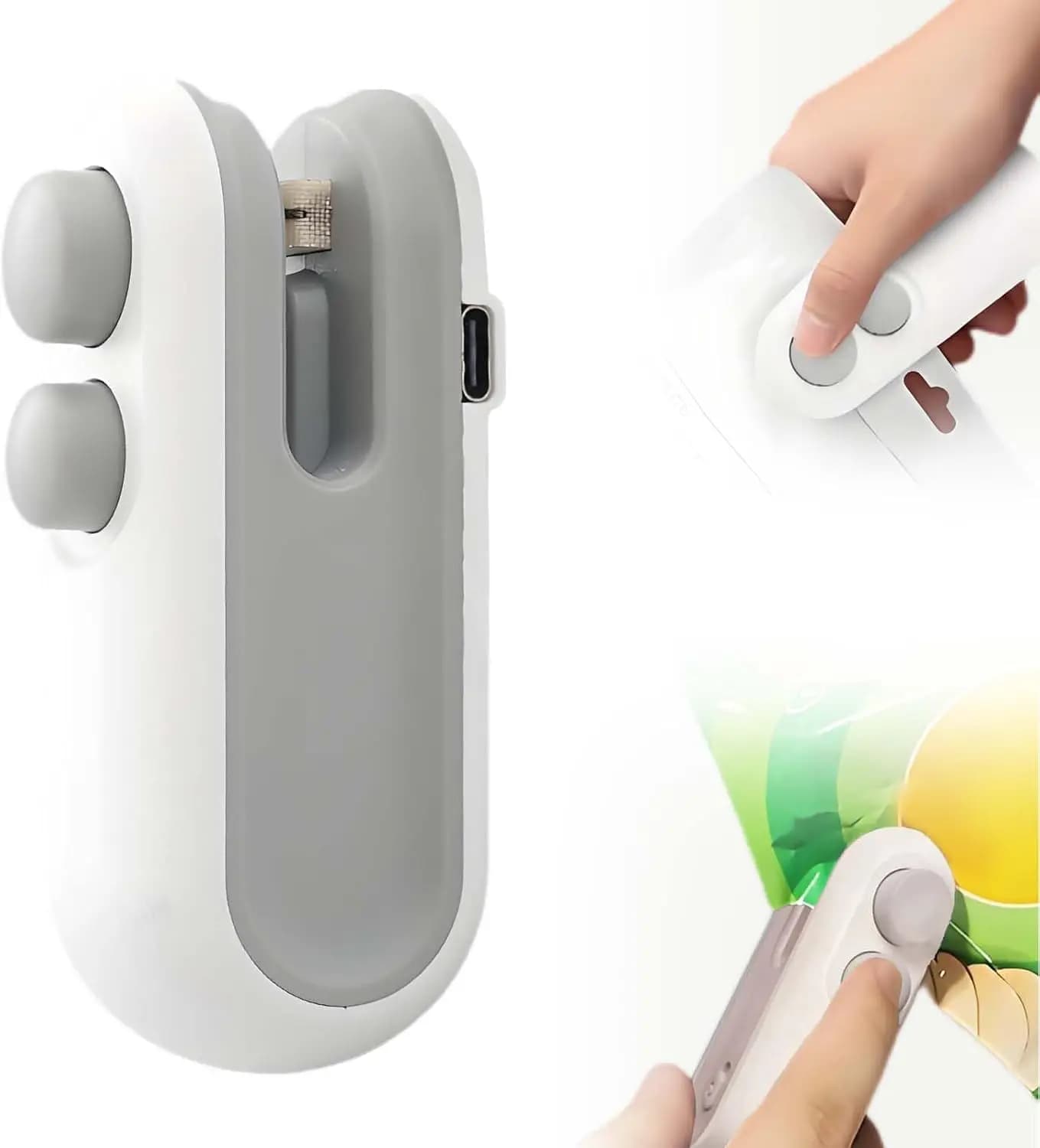 1 mini portable bag sealer, blocks freshness for chips, nuts. 10x6x4 cm, wireless