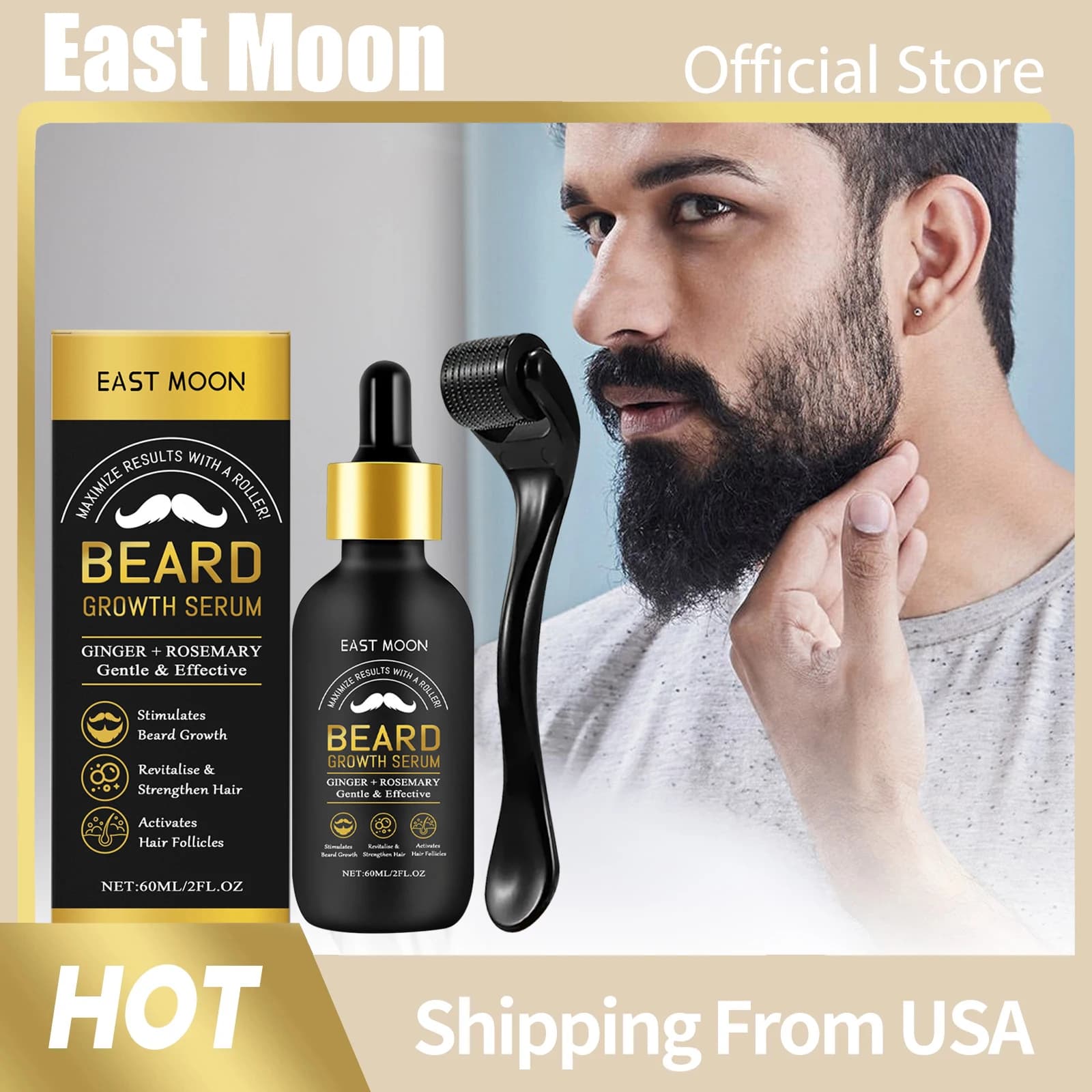 Olio Essenziale per la Cura della Barba, Idratazione Profonda, Rinforza le Radici, Fragranza Fresca, Siero Nutriente Delicato per la Crescita della Barba