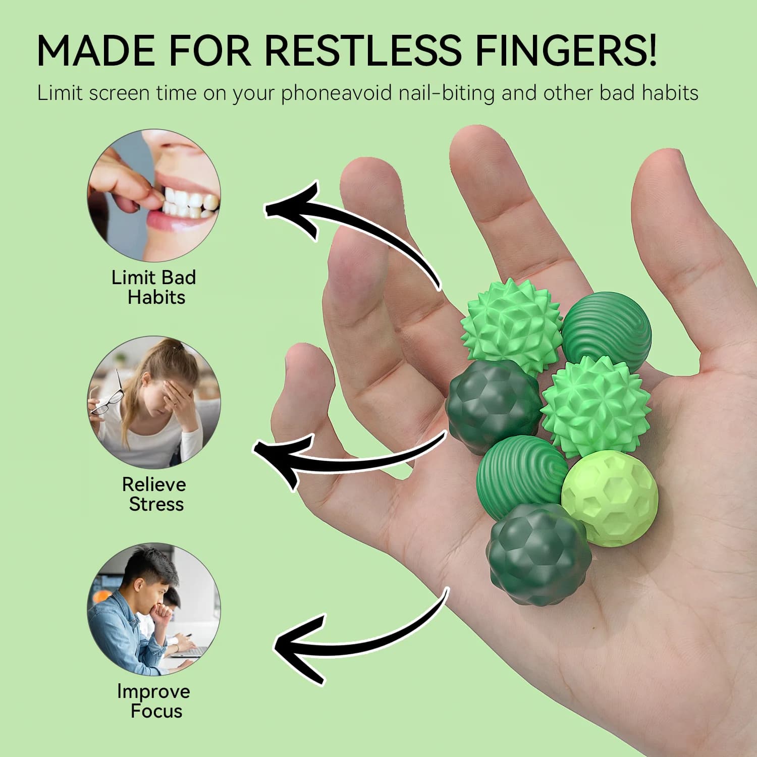 Nuovo giocattolo con palla magnetica antistress in gomma durevole Fidget Spinner giocattolo multicolore novità relax gadget per adulti e giovani