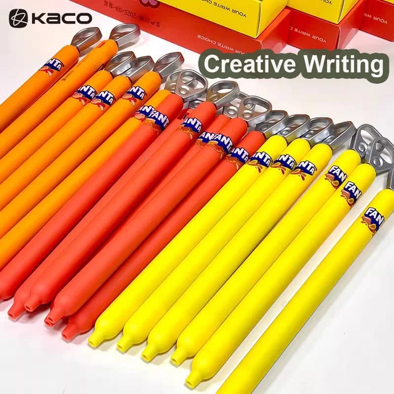 Carino Fanta KACO POPUP Penna Gel Penne Pull-Tab a pressione laterale ST Doppio pennino 800M Inchiostro ad asciugatura rapida a lunga durata Cancelleria di alta qualità