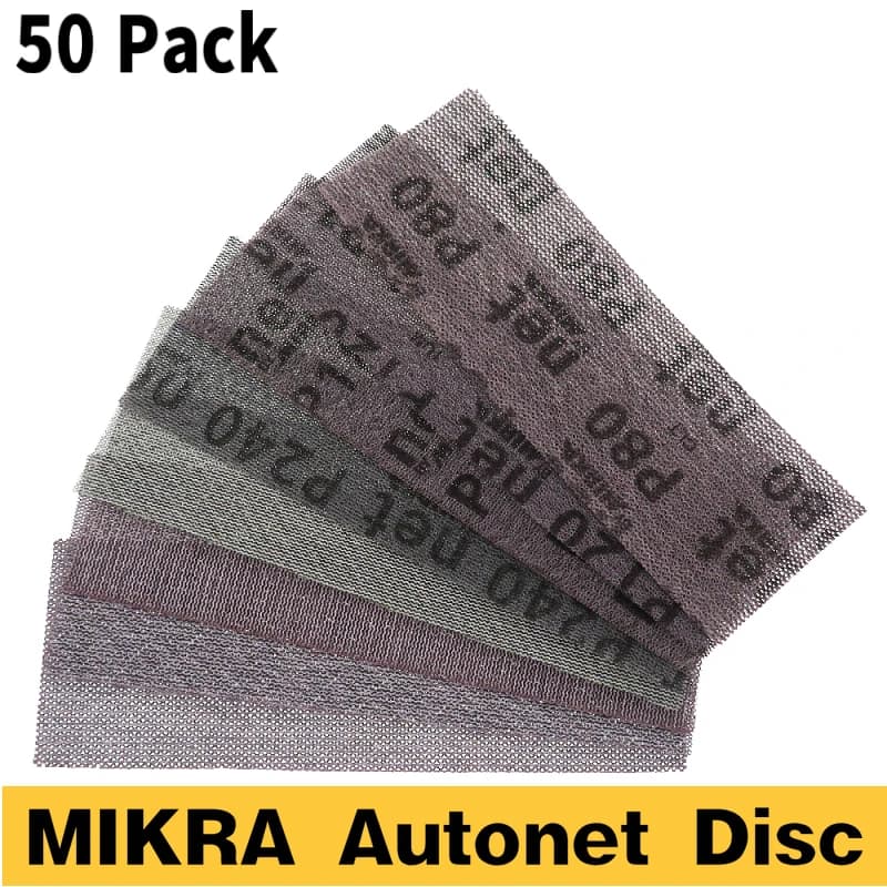 125*70mm Maglia senza polvere Carta vetrata Gancio a secco Dischi abrasivi Carta vetrata abrasiva 80-320 Grana per auto Legno Lucidatura del vetro 50 pezzi