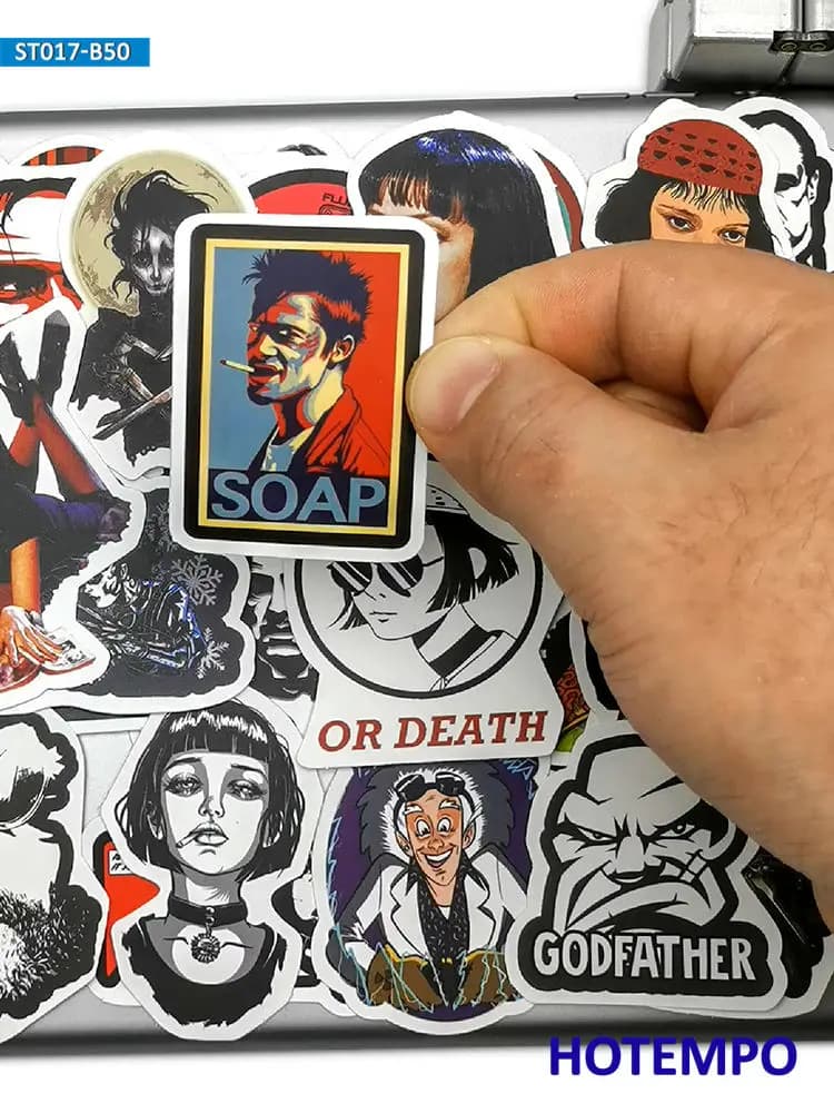 50PCS Classic Movie Stickers Retro Fashion Mixed Graffiti Decals for Laptop Scrapbook Luggage Skateboard Car Phone Sticker Pack