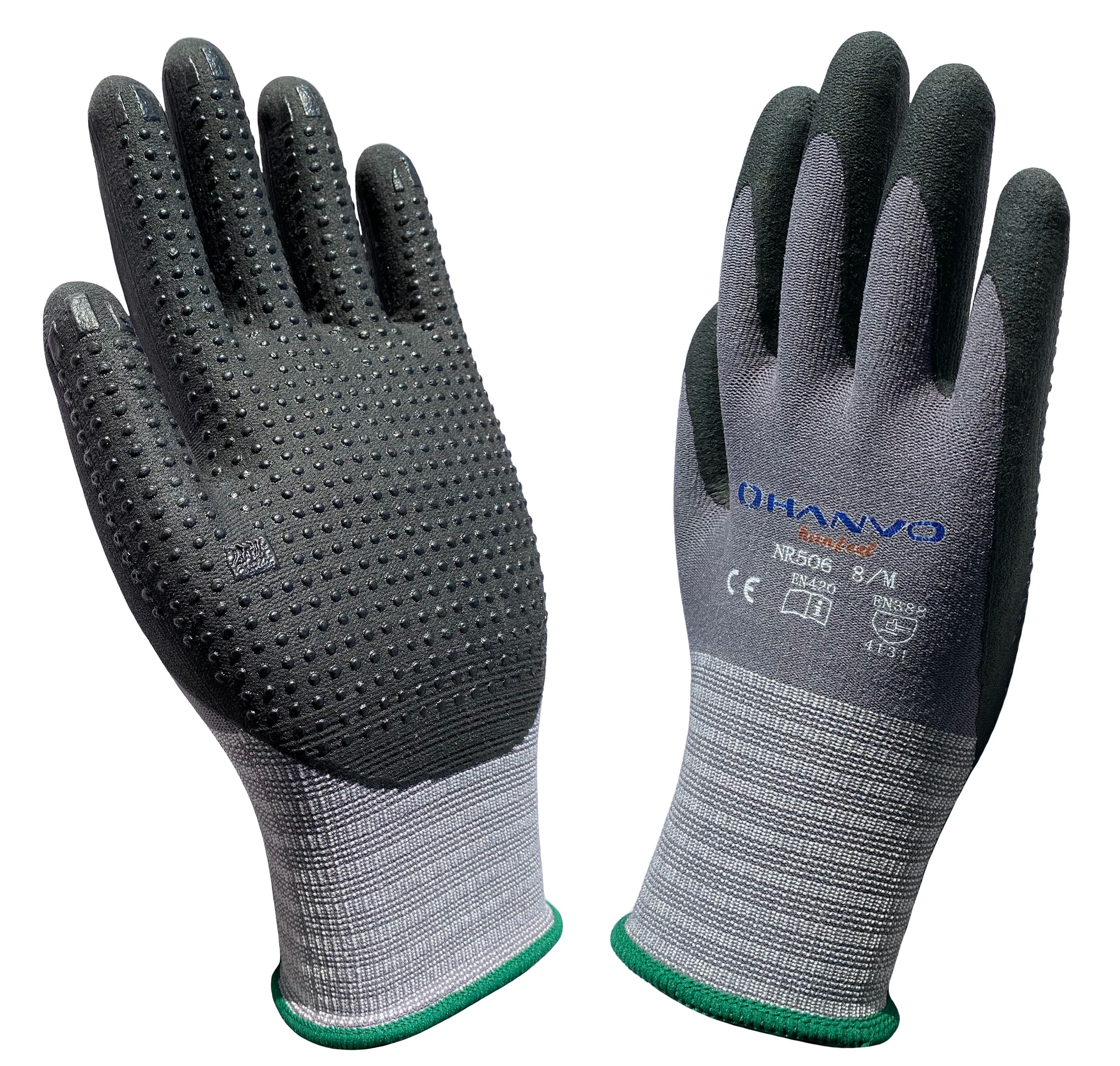 Guanti da lavoro da giardino Micro schiuma Nitrile punti Nylon Spandex antiscivolo guanti di sicurezza per giardinaggio Auto ad alta flessione Super Flex