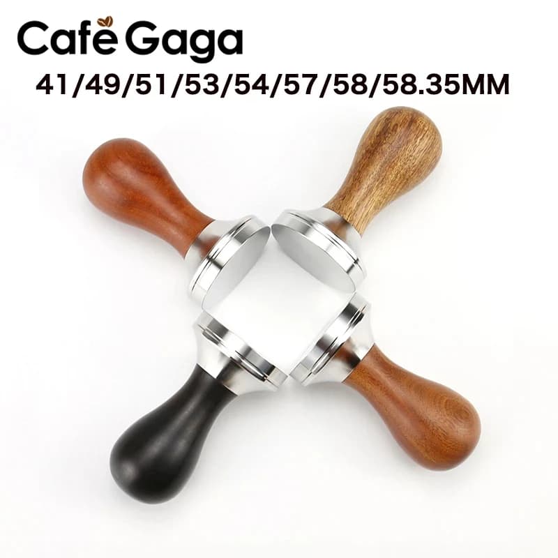 Caffè Tamper 51mm 53mm 57mm 58.5mm Base in legno in acciaio inossidabile per delonghi breville Macchina per caffè espresso Accessori Strumenti Barista