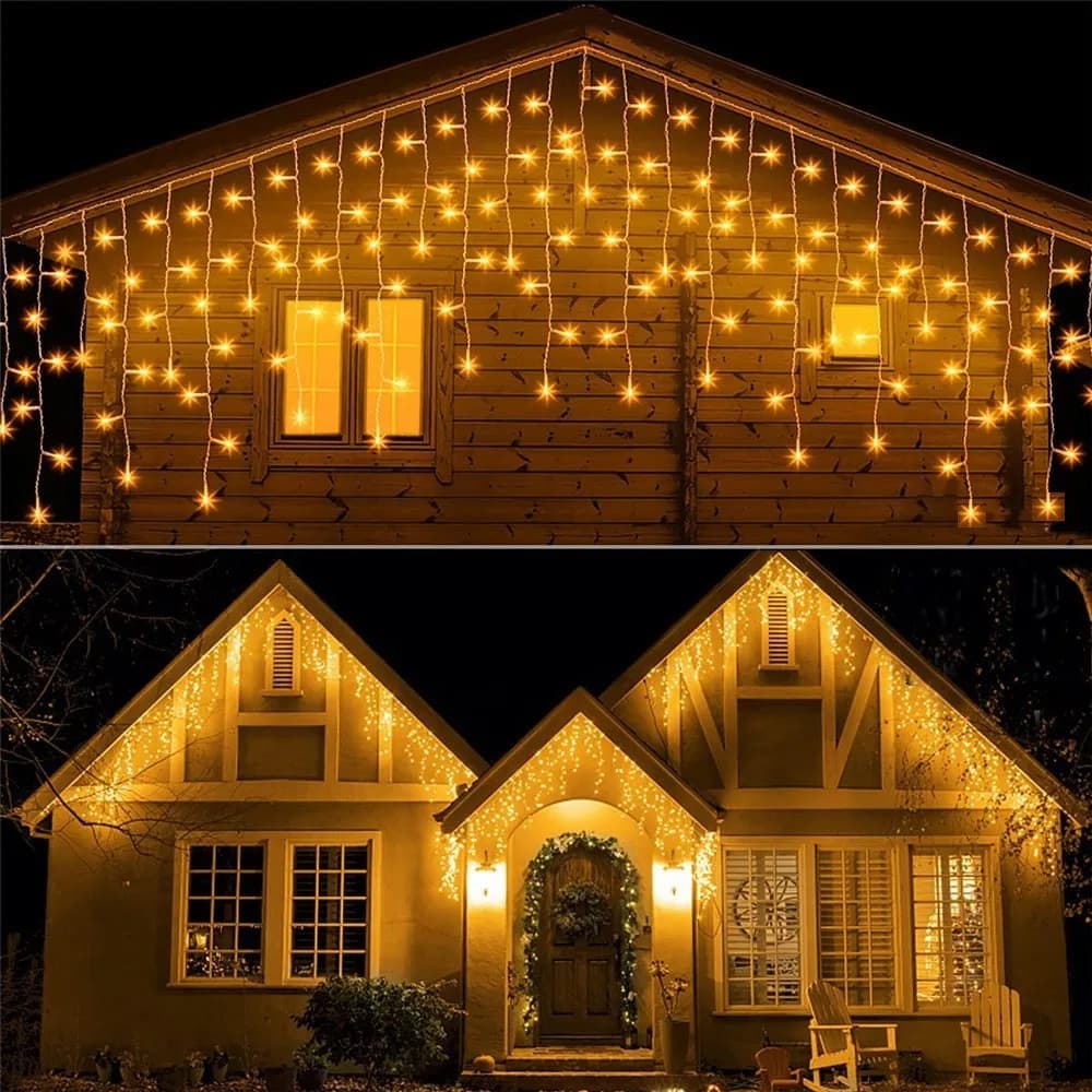 Decorazione natalizia, luci a LED per esterni 0,4 M-0,6 M Luci a corda per ghiaccioli allungabili fino a 40 metri Capodanno 2026 Lucine