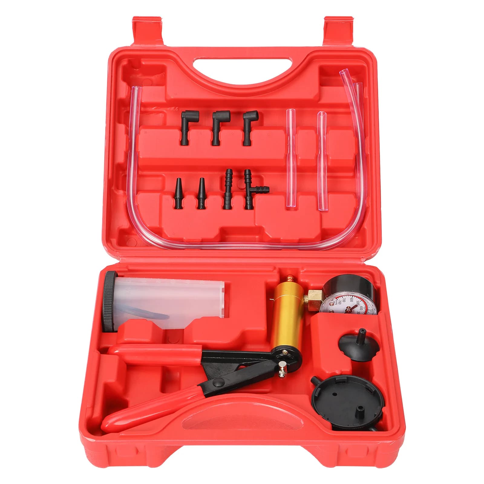 Set di tester per spurgo freni tenuto in mano di alta qualità Set pompa per vuoto Kit pompa per vuoto auto moto Adattatore per vite per spurgo freni