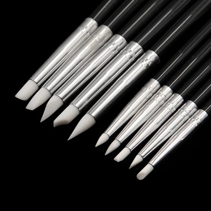 5 pcs Silicone Dentale Modeling Pen Dentist Sculpture Cutlery Instruments Composite Toe Resin Toothbrush M/S tooth whitening tool