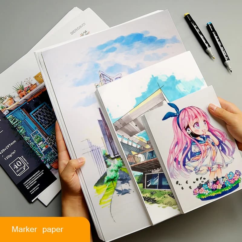 Professional 50 Sheet A5 Marker Paper Sketch Painting Marker Paper For Drawing Marker Pen Book Artist Supplies