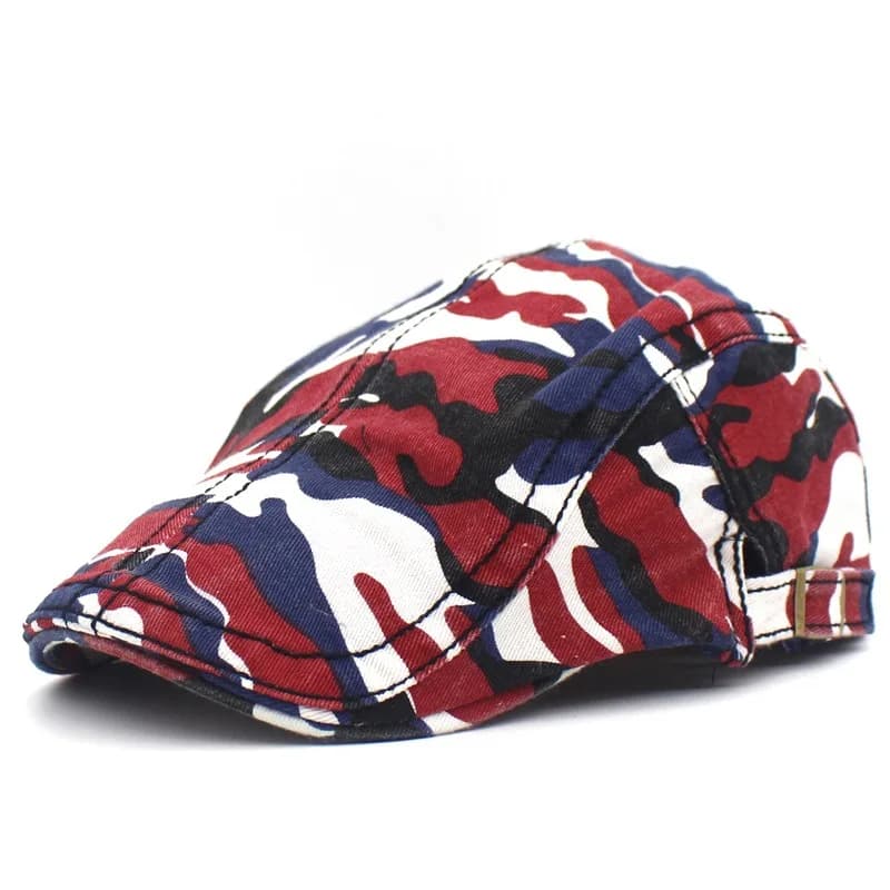 Newsboy Hats with Mimetic Print, Cotton Berretti with Visiera Flat for Men and Women, Pittor Hats