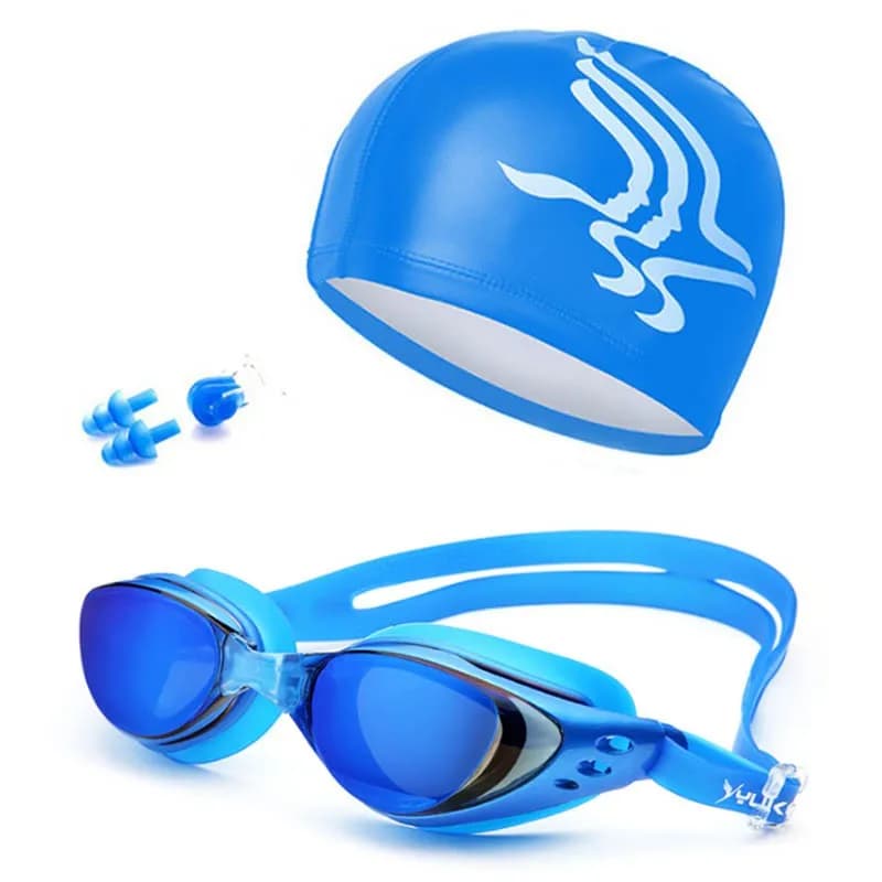 Professional swim glasses Unisex swim glasses protection waterproof anti-fog protection UV surf headphones swim caps for ears Clip Set for nose