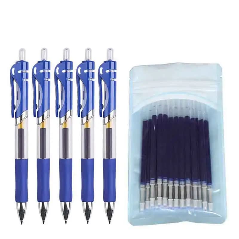 Set di penne gel retrattili 0,5 mm Nero/Rosso/Blu Manico per penna a sfera di grande capacità Ricariche sostituibili Asta Forniture per ufficio scolastico