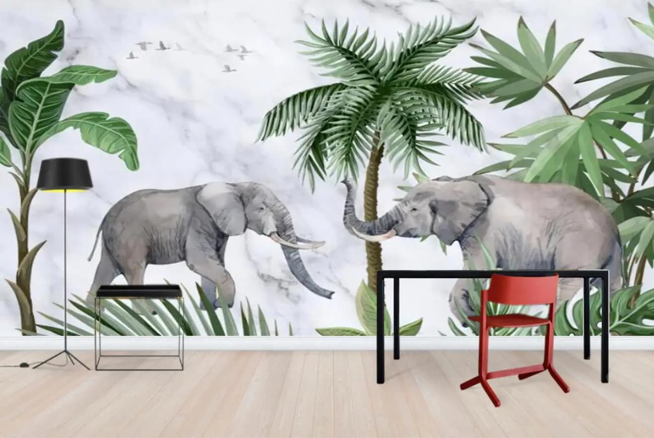 Carta da parati personalizzata con foto, dipinta a mano, con piante, animali della foresta pluviale medievale, decorazione per la casa, soggiorno, camera da letto, tappezzeria, carta da parati 3D