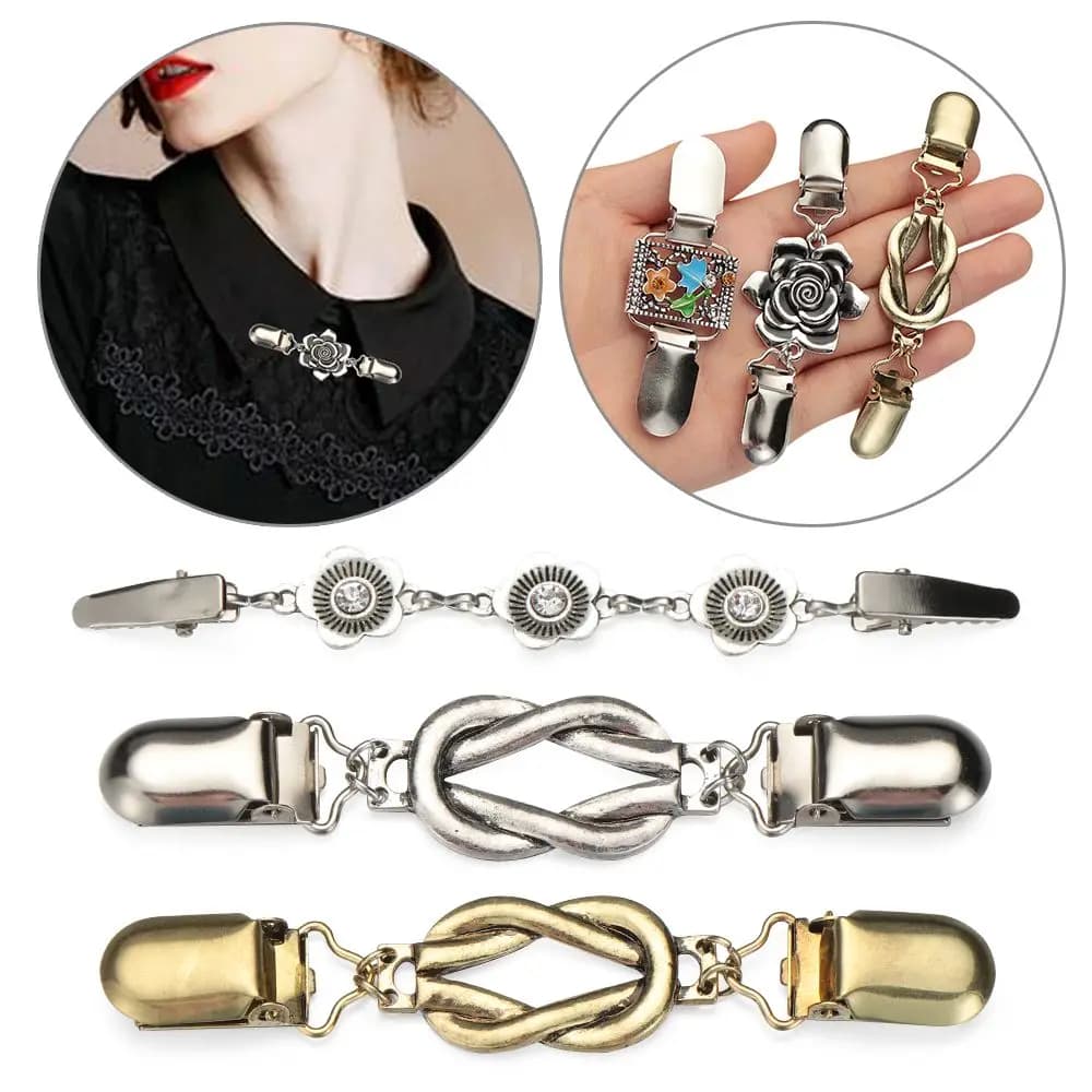 Ciondolo invernale regalo fiore nuovo Retro strass scialle spilla maglione camicetta Pin Cardigan Clip Clip anatra fermagli