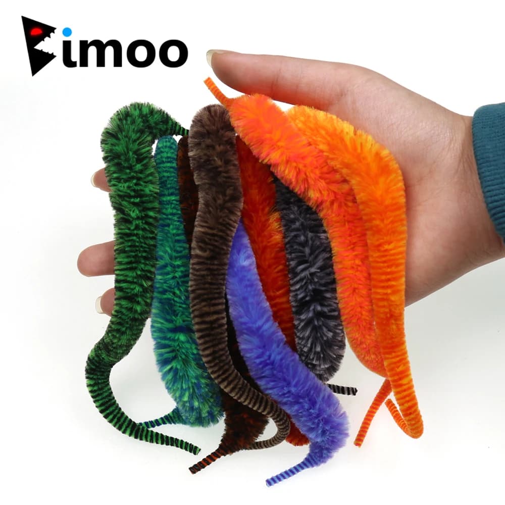 Bimoo 8 "~ 9" Nuovo Magnum Dragon Tail Doppio Colore Misto Morbido Ciniglia Sintetica Pesca Acqua Salata Richiamo A Mosca Baitfish Legatura Materil