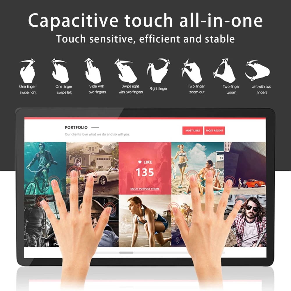 Touch screen capacitivo per tablet PC industriale Win7 Win8 Linux da 15,6 pollici Wifi integrato i3 i5 i7 J1900 Computer tutto in uno