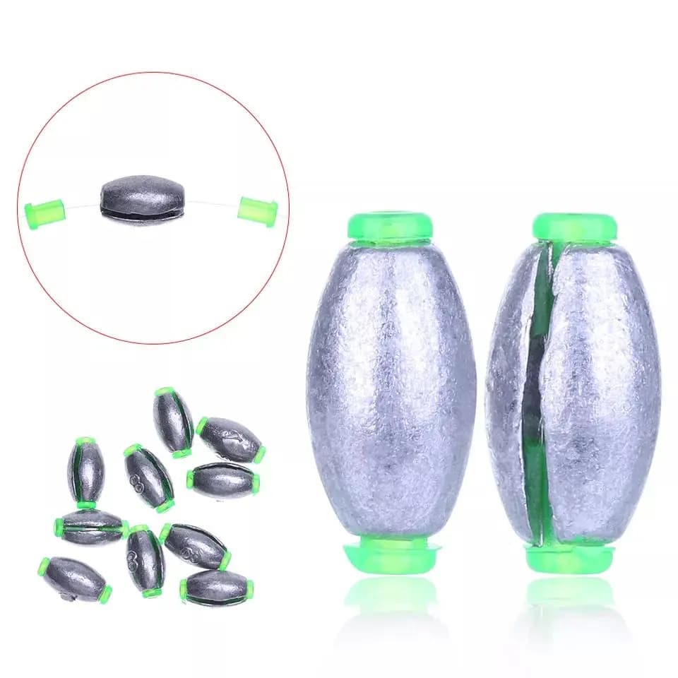 5 pcs/10 pcs Fishing weight Zavorra 2g-30g Oliva shape Slip Shot Piombini Accessories For Fishing at the Carpa