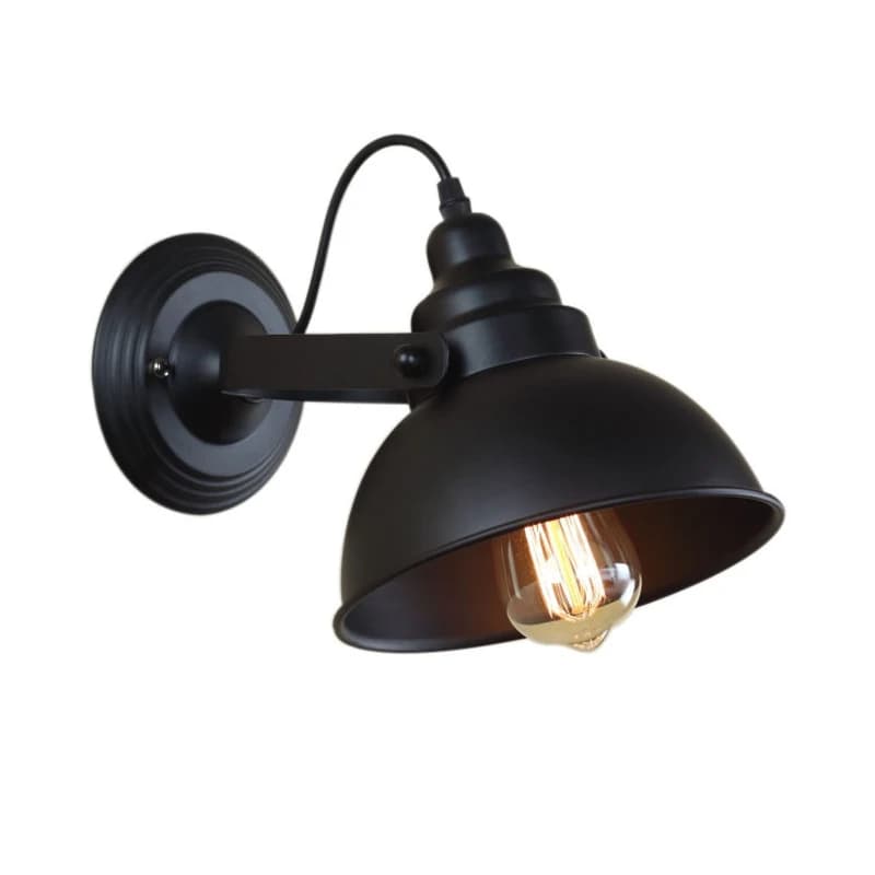 Lampada da parete Vintage E27 applique da parete industriale applique nera per illuminazione interna lampada da comodino a soppalco retrò regolabile