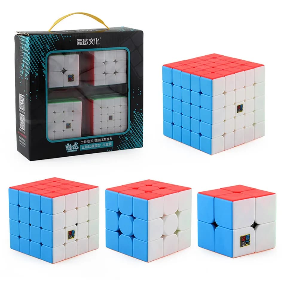 4pcs Speed Cube Set Moyu muslimab 2x2 3x3 4x4 5x5 Meilong Magic Cube pyramid skew Megaminx SQ1 Packing giocattoli educativi