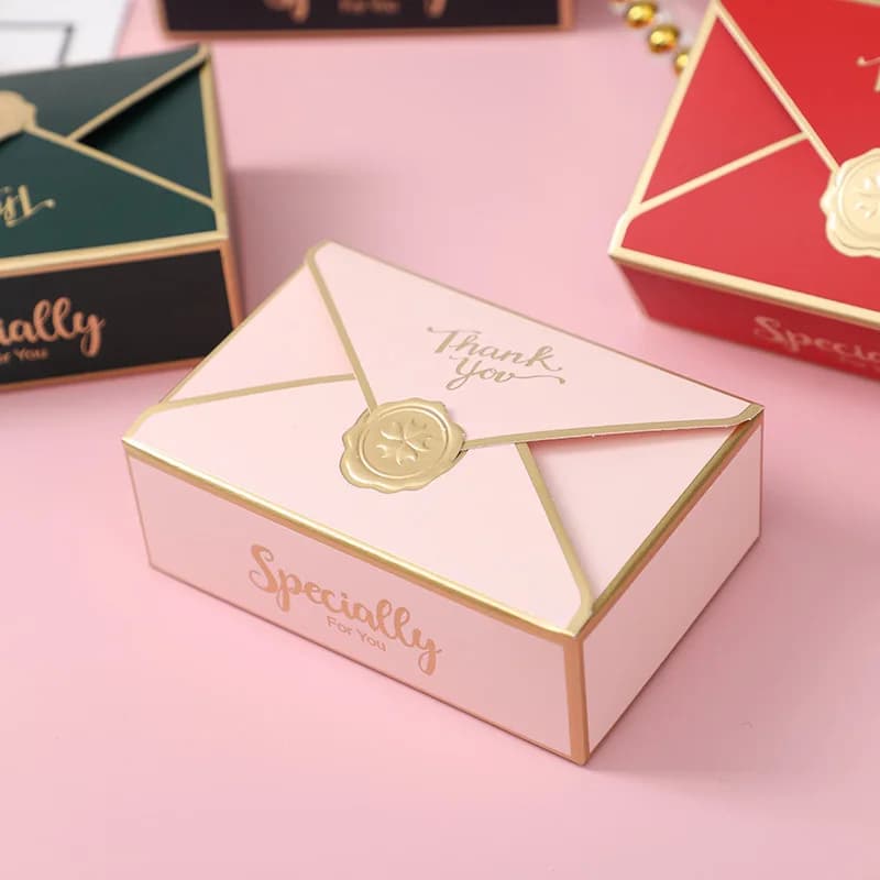 10 pz/lotto Semplice Creativo Abbronzante Confezione Regalo Busta Forma Sacchetti di Caramelle di Nozze Festa di Compleanno Scatola di Imballaggio Cosmetico