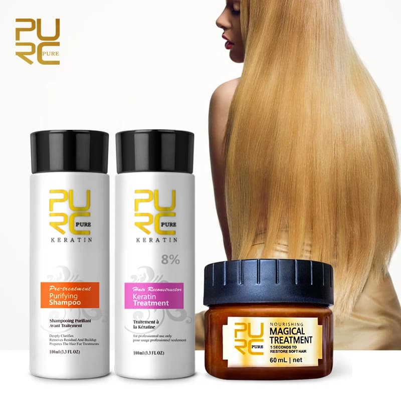 PURC keratin smoothing treatment for curly hair creams hair care Brazilian products to professional keratin