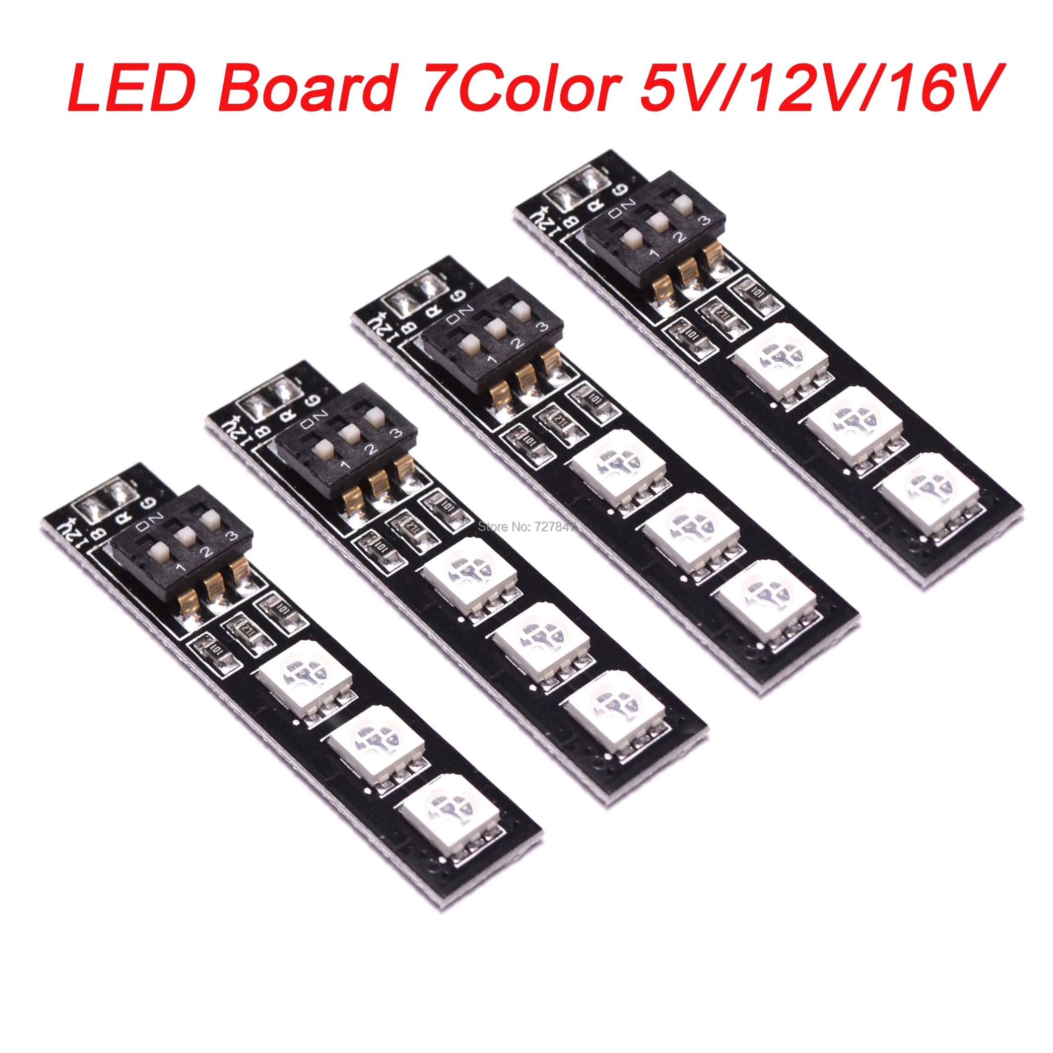 2/4 pcs RGB 5050 HA CONDOTTO Le Luci di Bordo 7 di Colore 5 V 12 V 16 V con DIP Switch per QAV250 Gallo 230 FPV Quadcopter Quad Multirotor