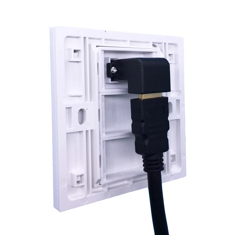 Gomito di colore bianco HDMI2.0 Pannello presa a muro Piastra frontale a forma di L Spina compatibile HDMI per proiettore DVD PS