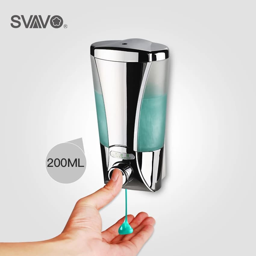 Dispenser di sapone per montaggio a parete da 200 ml Dispenser manuale di gel doccia per shampoo Contenitore per lozione Dispenser di sapone liquido per le mani per il bagno