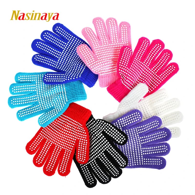 Nasinaya Guanti da allenamento per competizioni di pattinaggio di figura Guanti per bambini Guanti magici per adulti Guanti protettivi per la neve caldi elastici