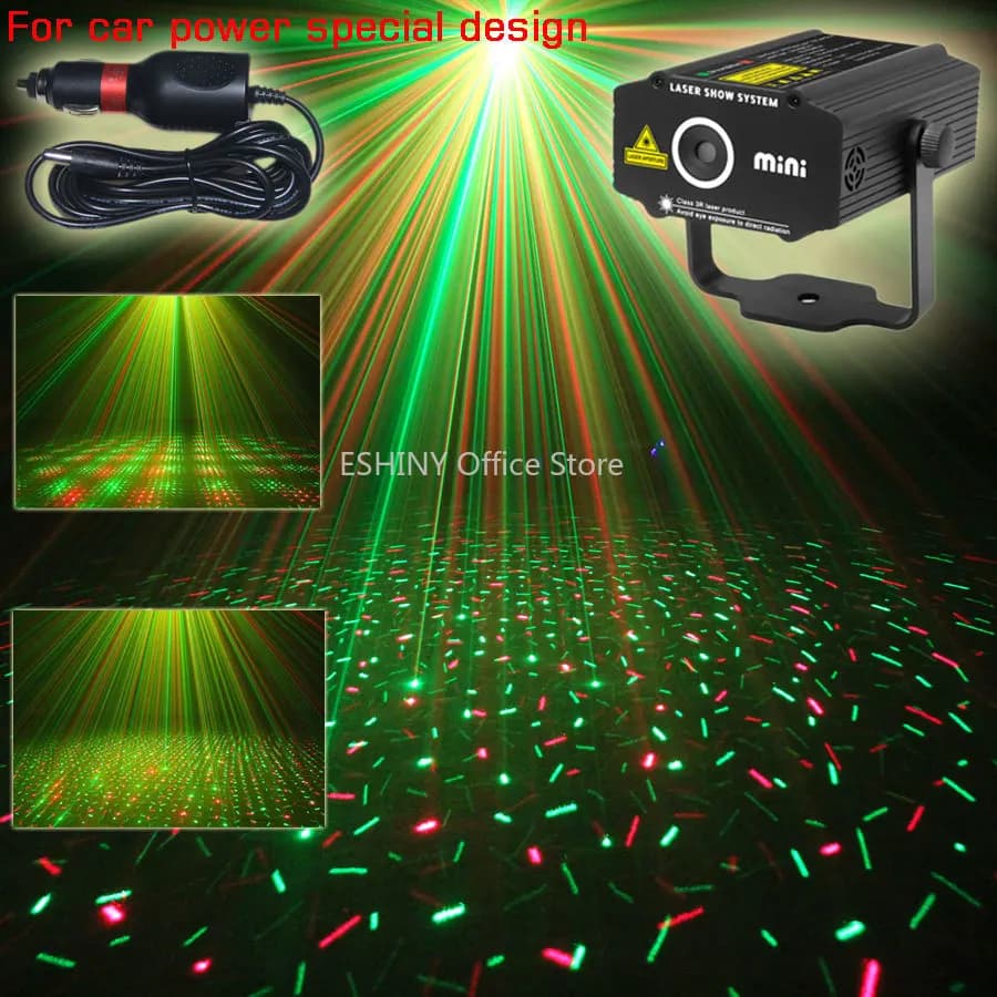 ESHINY Auto utilizzata spina DC 12V 24V R&G Full Stars Sky Modelli di proiettori laser campo giardino esterno collina Parco Party Show CR3D4