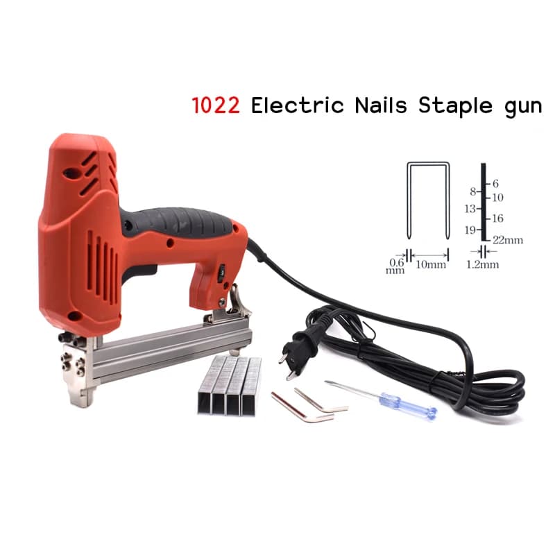 1022J Tacker per incorniciatura U Cucitrice Graffette elettriche Pistola con 300 pezzi Chiodi 220V 2000W Utensili elettrici per la lavorazione del legno Utensile manuale