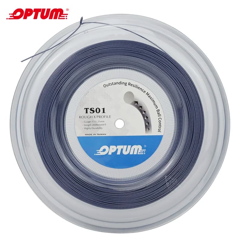 OPTUM RUVIDA X PROFILO Racchetta Da Tennis Corde In Poliestere Alu Power ROUGH 125 200m/reel
