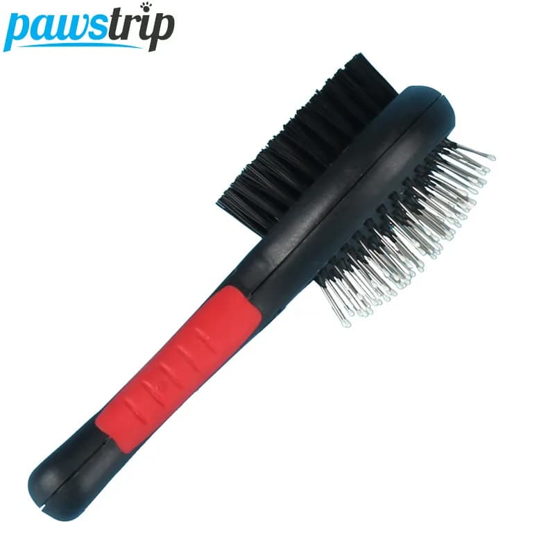 1 PZ Doppio Fronte Pet Dog Pettine Spazzola di Capelli Lunghi Manico In Plastica del Cucciolo del Gatto Spazzola Da Bagno di Massaggio Multifunzione Pet Grooming strumento
