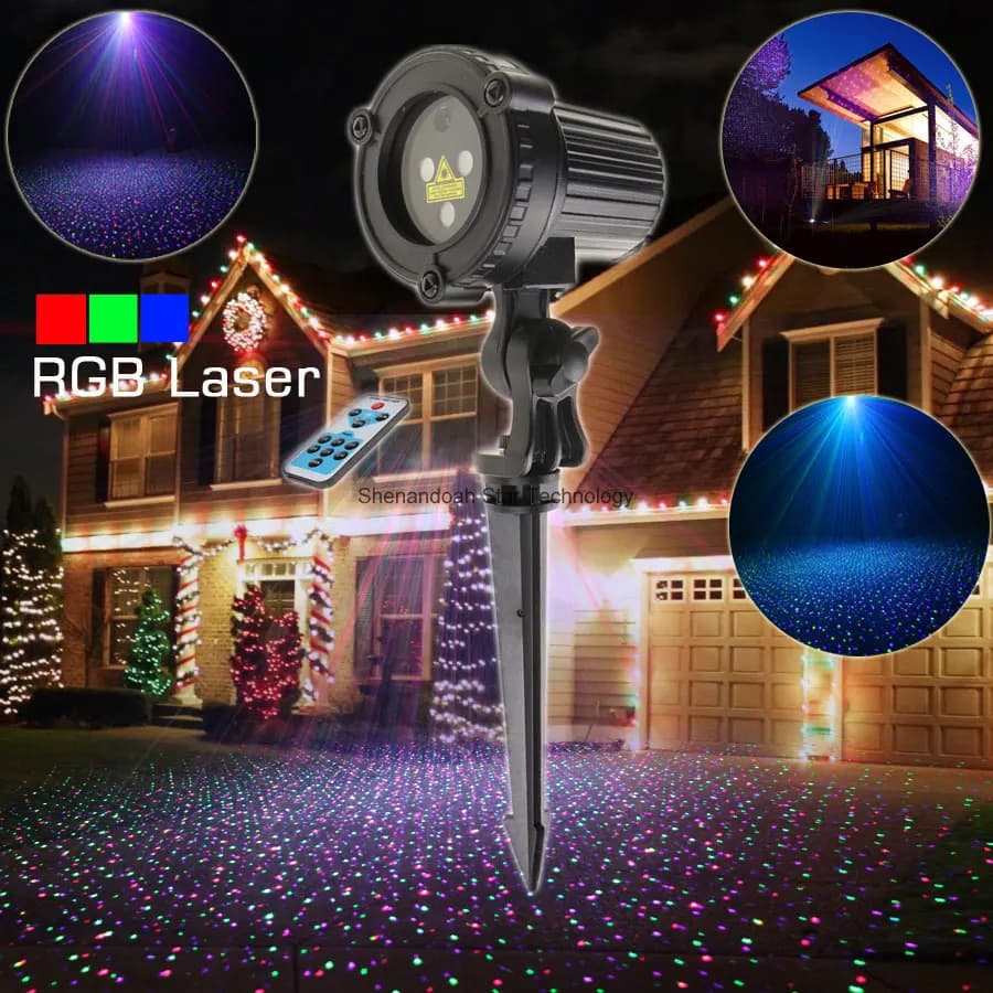 ESHINY A Distanza All'aperto WF Laser RGB Stelle Proiettore di Paesaggio di Neve di Natale Garden Party Casa Della Parete Albero DJ Effetto Luce n8T120