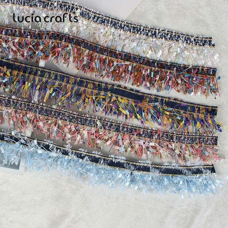 2Yards 30mm Garment Fabric Tassel Lace Trim For Sewing Dress Garment Ribbon Decor Material X0401