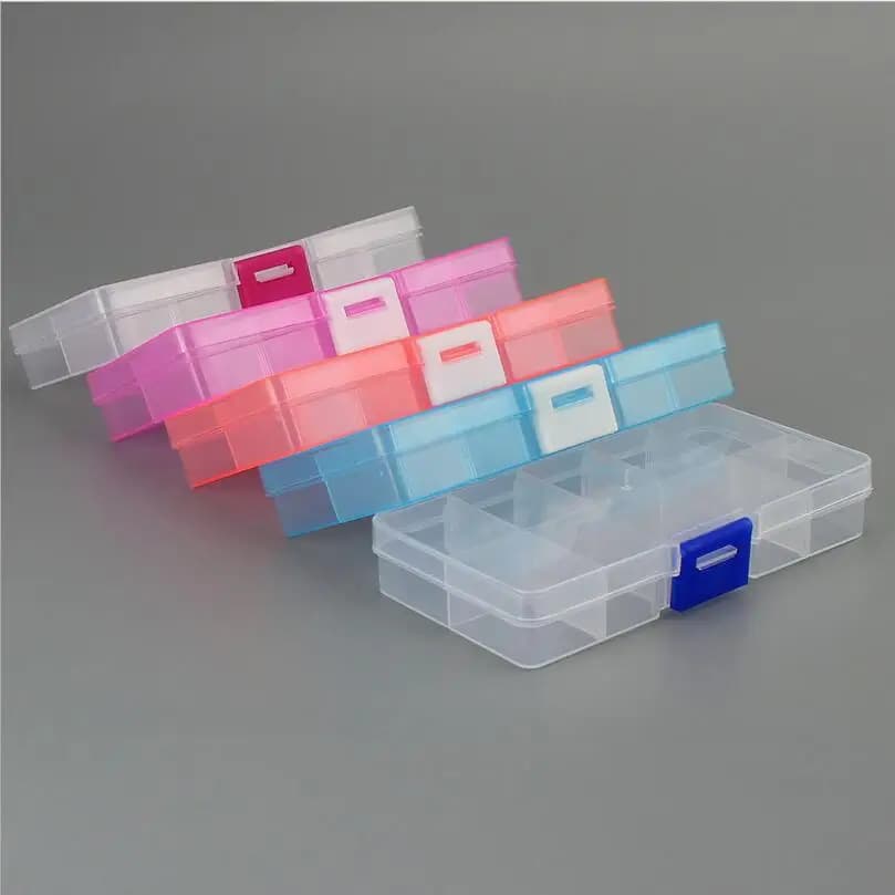 10 slot (regolabile) contenitore di gioielli in plastica custodia di immagazzinaggio gioielli artigianali organizzatore perline creazione di gioielli fai da te joyero organizador Z28