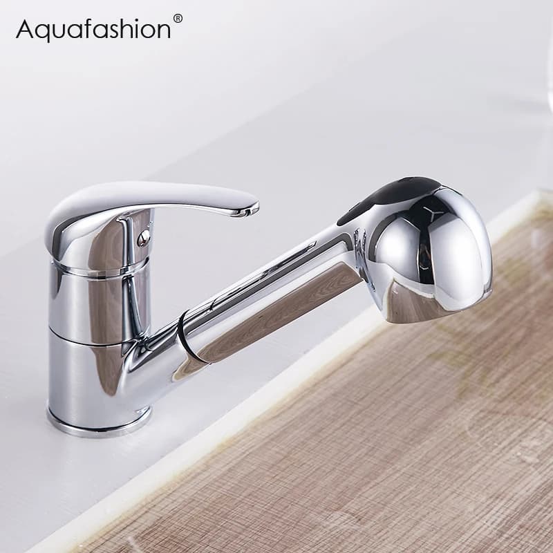 Kitchen Faucets kitchen faucet for kitchen sink pull-out 360 degree swivel faucet brass mixer for black chrome chrome water saving washbasin