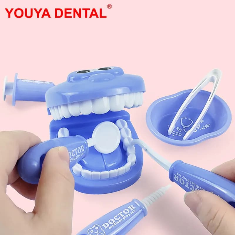 9 pezzi kit dentale giocattolo giocattoli per odontoiatria gioco di ruolo dentista controllare i denti giocattoli educativi per bambini simulazione medici set per le ragazze del ragazzo regalo