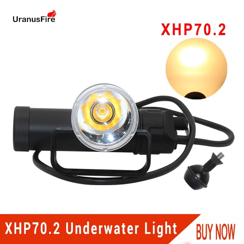 XHP70.2 LED Diving Electric Flashlight 4000ml Waterproof Video Light 28w Powerful Metallic Box Type Split Scuba Diving Dive Flashlight