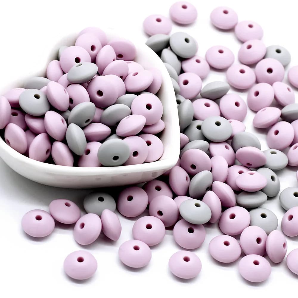 Cute-idea 12mm 20 pz Silicone perline lenticchie perla commestibile PBA fai da te ciuccio Clip catena gioielli bambino dentizione perline massaggiagengive