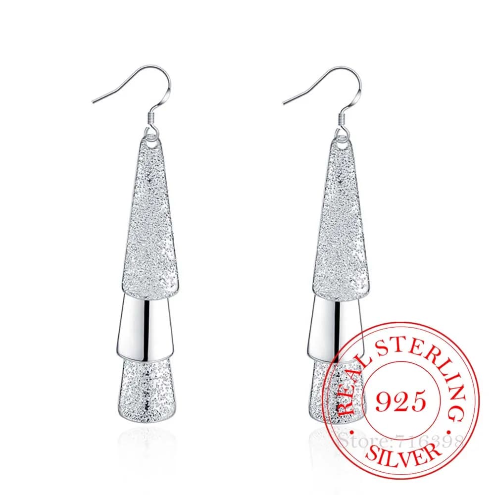 100% Reale Dell'argento Sterlina 925 Coreano Vintage Lungo Bastone Nappa Ciondola Gli Orecchini Per Le Donne 2020 di Fidanzamento Regalo Dei Monili di Cerimonia Nuziale